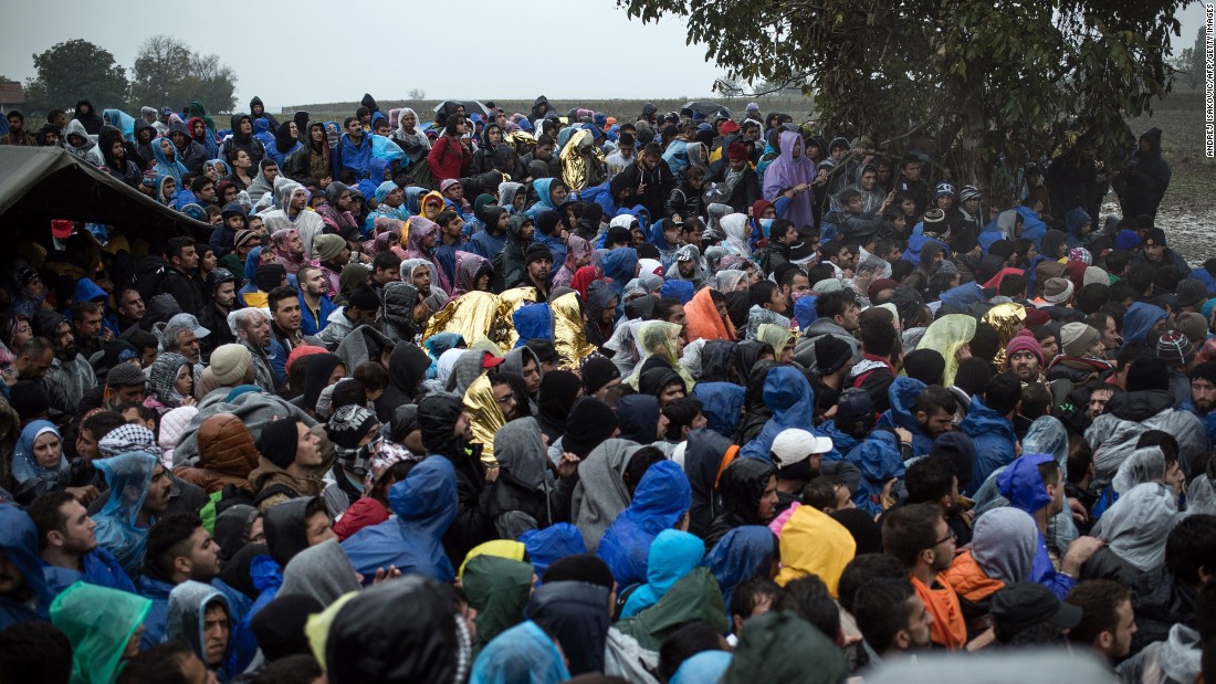 Migrants in Berkasovo waiting to enter Croatia on Monday. &quot;We have families, pregnant women, small babies, the elderly, three generations of families, an old woman in a wheel chair,&quot; said Melita Sunjic of the U.N. refugee agency.