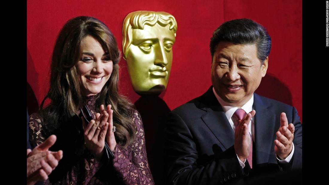 Xi was at Lancaster House to attend a presentation by the British Academy of Film and Television Arts.