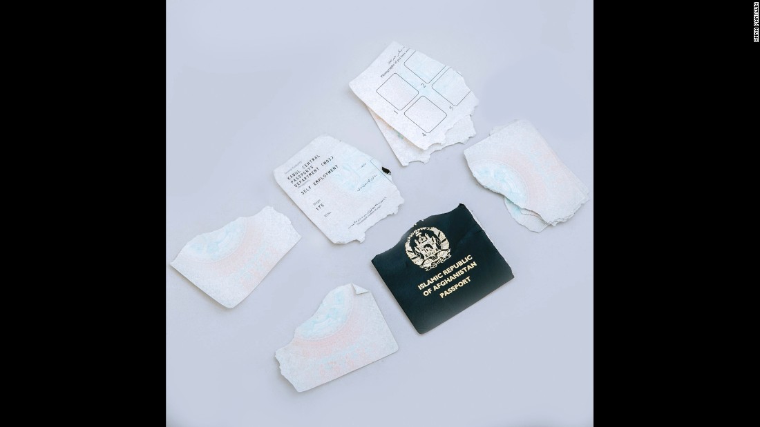 A shredded Afghan passport