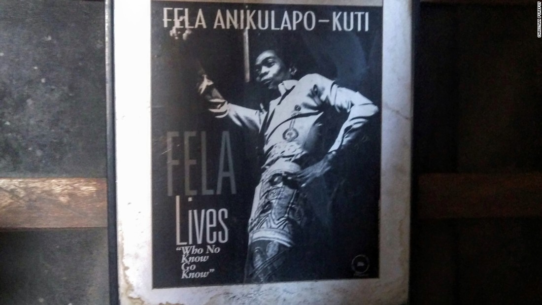 A poster celebrating Fela Kuti. 