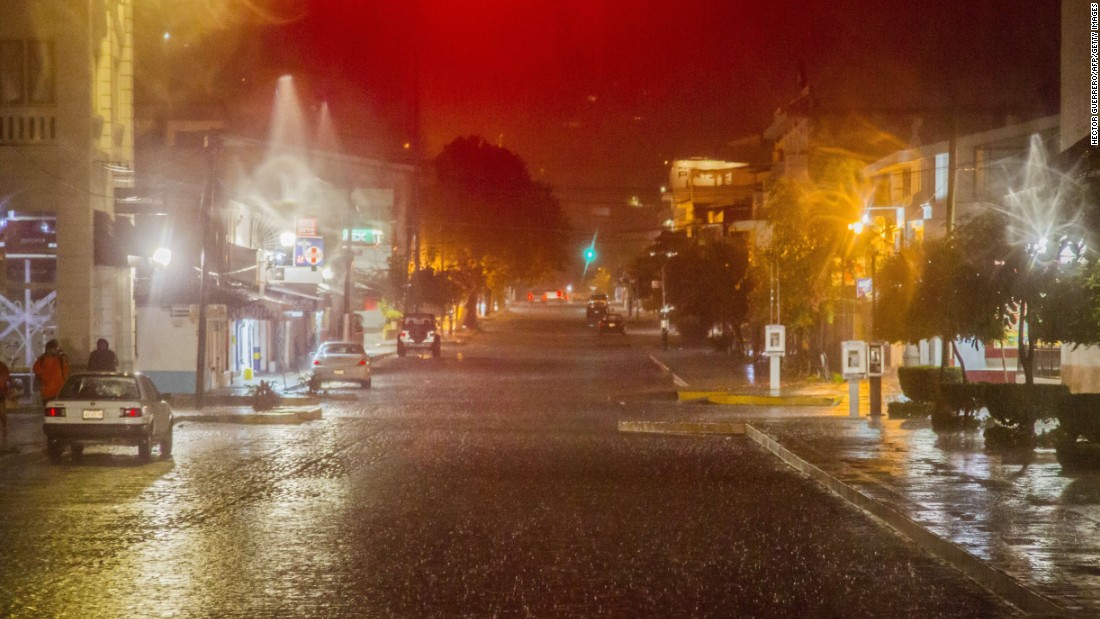 Rains from Hurricane Patricia arrive in Puerto Vallarta on Friday, October 23. 