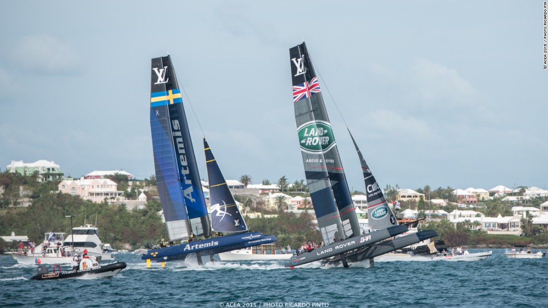 Artemis Racing and Land Rover BAR vie for first place. Artemis&#39; weekend victory was made all the more incredible after recovering from a collision with an umpire boat at the start of Race 2.