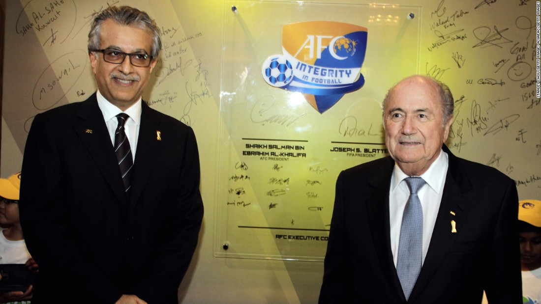 Asian Football Confederation president Sheikh Salman bin Ibrahim Al-Khalifa launched his bid to become the next FIFA president 24 hours before the deadline.  Sheikh Salman has been criticized by human rights organizations after being accused of complicity in crimes against humanity. Sheikh Salman&#39;s representatives were not immediately available for comment when contacted by CNN.
