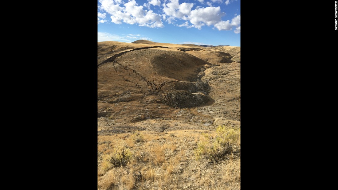 Randy Becker of Casper, Wyoming, was elk hunting when he came across the cracks. &quot;It is so large ... it is remarkable to see,&quot; he told CNN. 