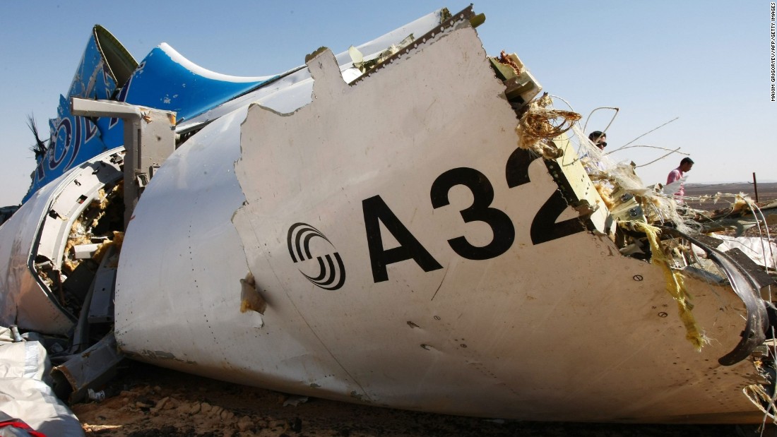 The wreckage of Flight 9268 is seen in this image provided on Tuesday, November 3. 