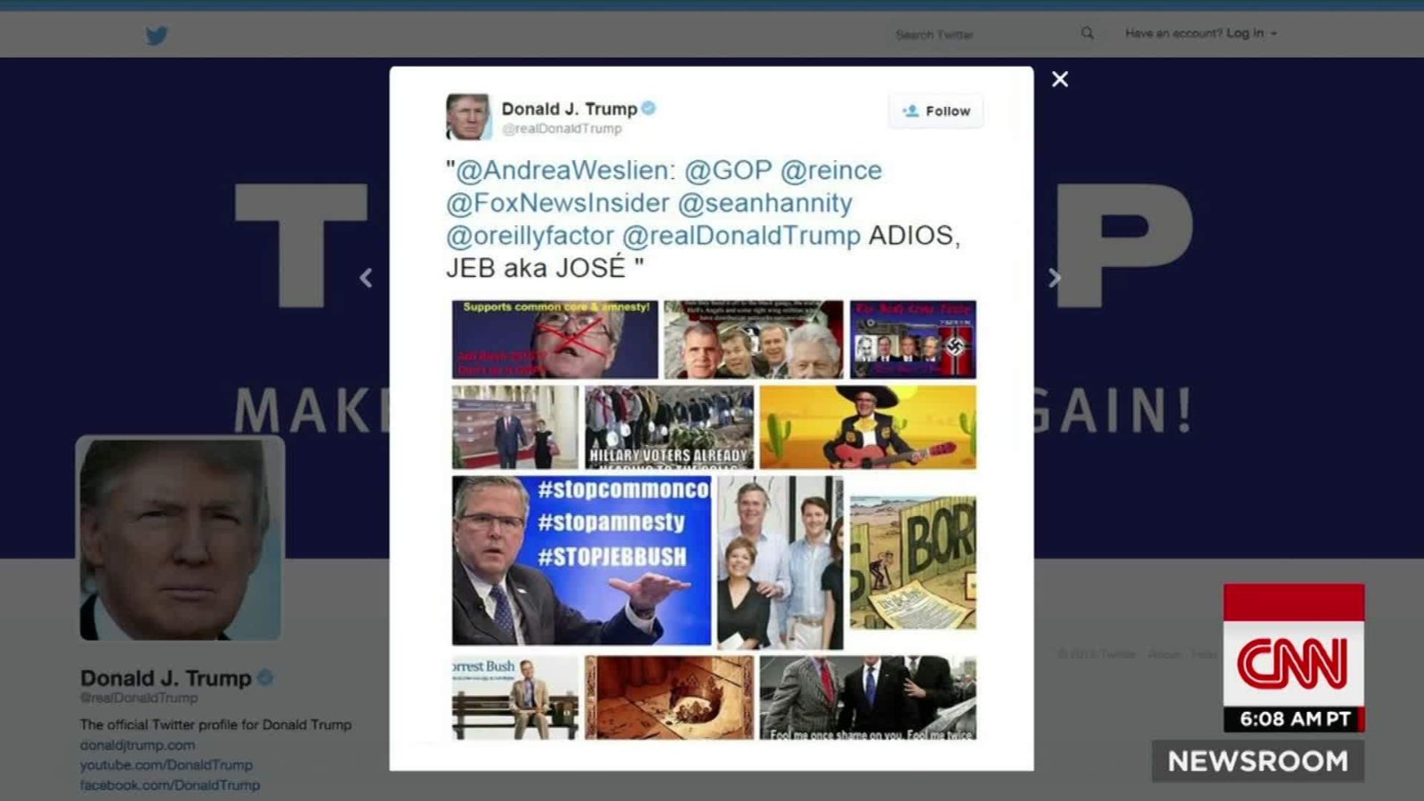 Trump retweets swastika image - CNN Video