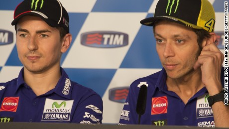 Lorenzo alongside Valentino Rossi.