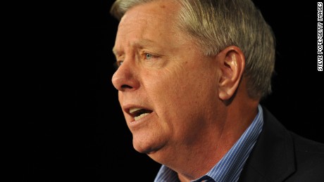 Republican presidential candidate Sen. Lindsey Graham (R-SC)  speaks at the Growth and Opportunity Party, at the Iowa State Fair October 31, 2015 in Des Moines, Iowa.