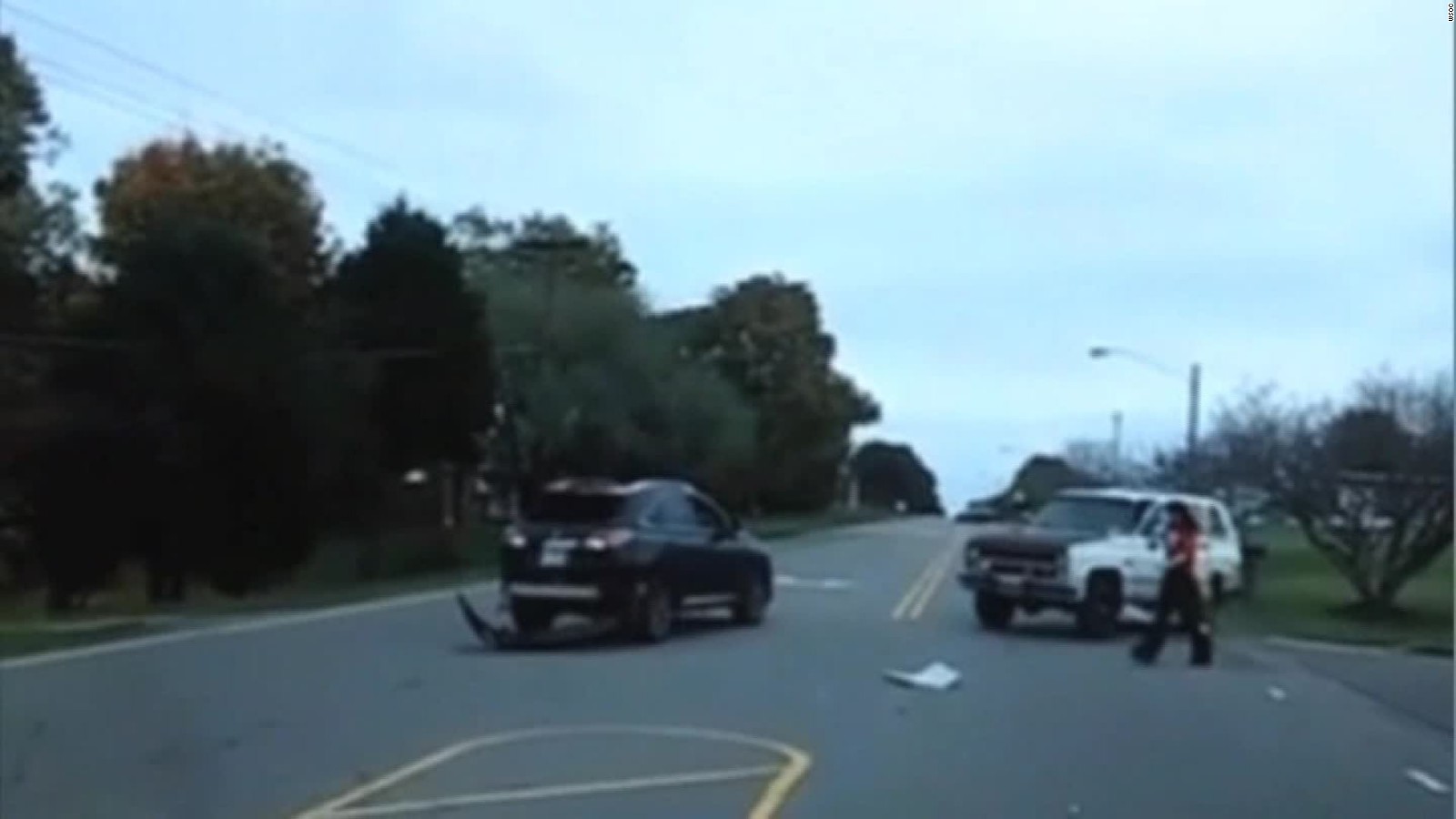 Car runs over motorcyle in road rage incident CNN Video