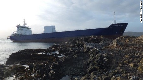 7,000 ton cargo vessel &quot;Lysblink Seaways&quot; which ran aground on the north-west coast of Scotland after the officer on watch drank half a liter of rum.