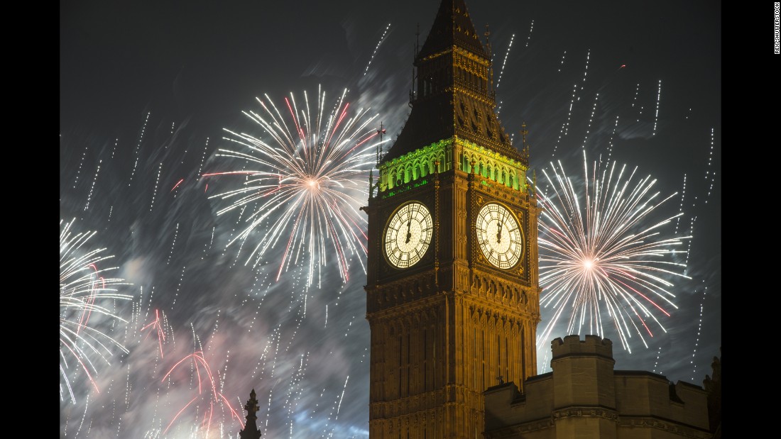 &lt;strong&gt;January 1:&lt;/strong&gt; New Year&#39;s fireworks explode over Big Ben in London.