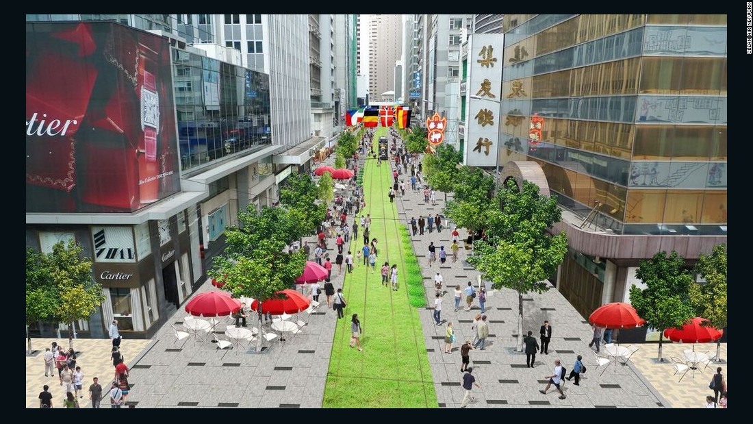 Hong Kong is mulling over plans to make one section of its bustling downtown a bit more eco-friendly. A range of civic groups have proposed to make Des Veoux Road in Central, a major city artery, pedestrian-only. 