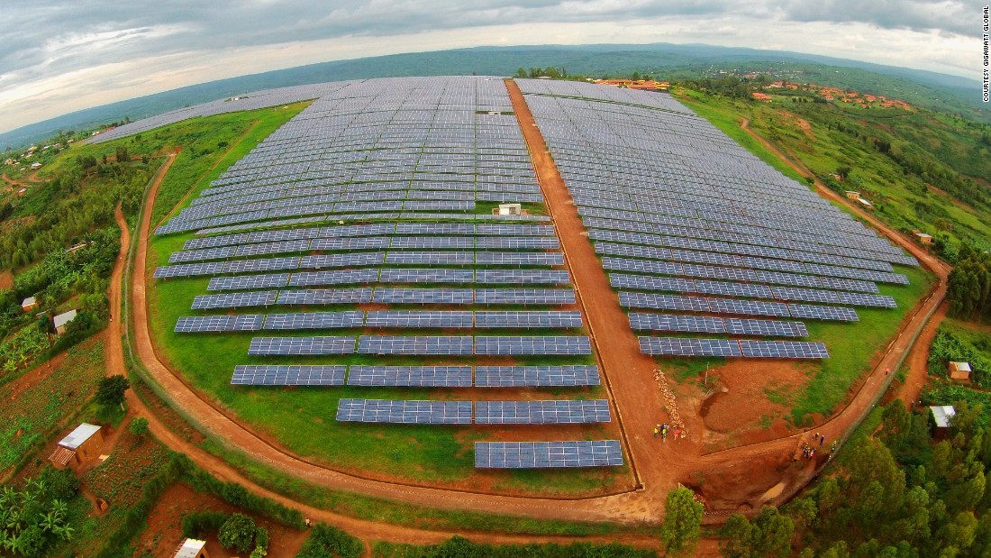 An Africa-shaped 8.5 megawatt solar plant east of Rwanda&#39;s capital Kigali came into full production in December 2015. Its 28,360 photovoltaic panels spread across 17 hectares and light up 15,000 homes in the region -- &lt;a href=&quot;http://gigawattglobal.com/2015/02/08/gigawatt-global-launches-east-africas-first-solar-field/&quot; target=&quot;_blank&quot;&gt;boosting electricity generation in Rwanda by 6%&lt;/a&gt;.&lt;br /&gt;