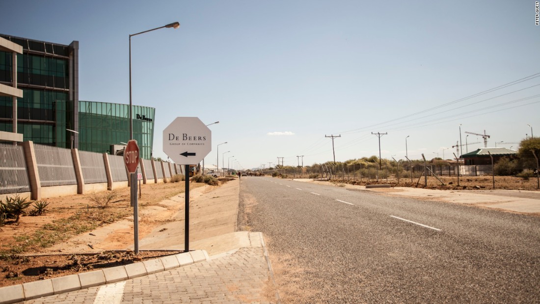 The entrance to the De Beers Global Sightholder Sales office in Gaborone, Botswana. De Beers moved its sales facility to the Southern African country in 2013.