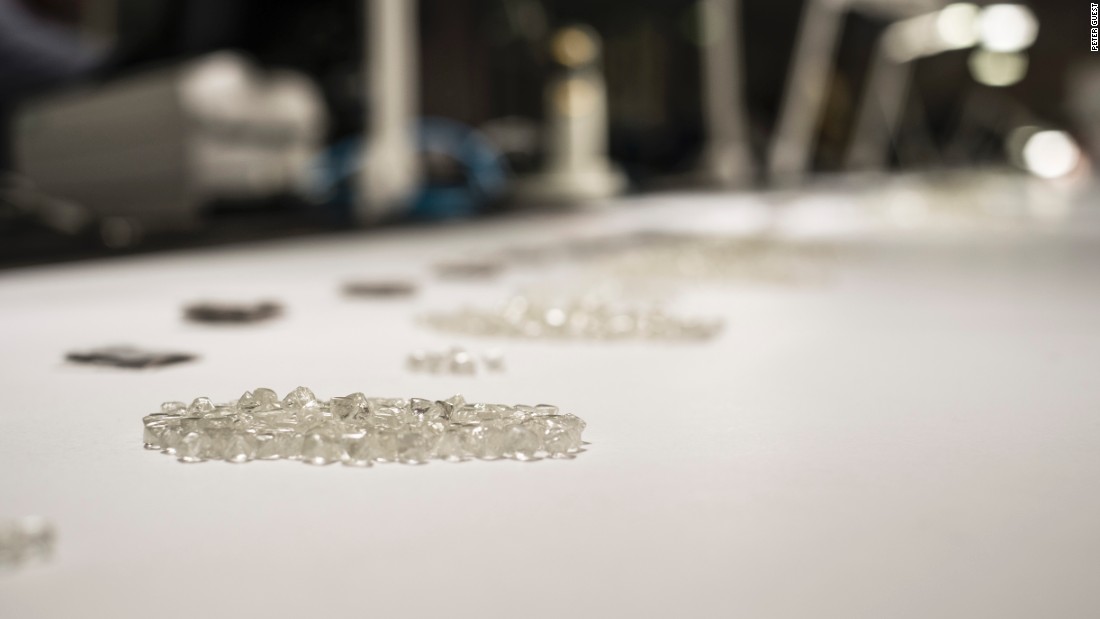 Rough diamonds await inspection at De Beers&#39; Global Sightholder Sales facility in Gaborone, Botswana