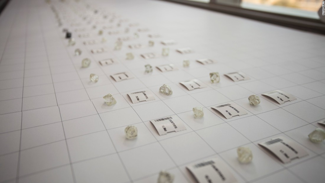 &#39;Special&#39; stones -- diamonds at least 10 carats in weight -- await valuation at De Beers&#39; Global Sightholder Sales operation in Gaborone, Botswana.