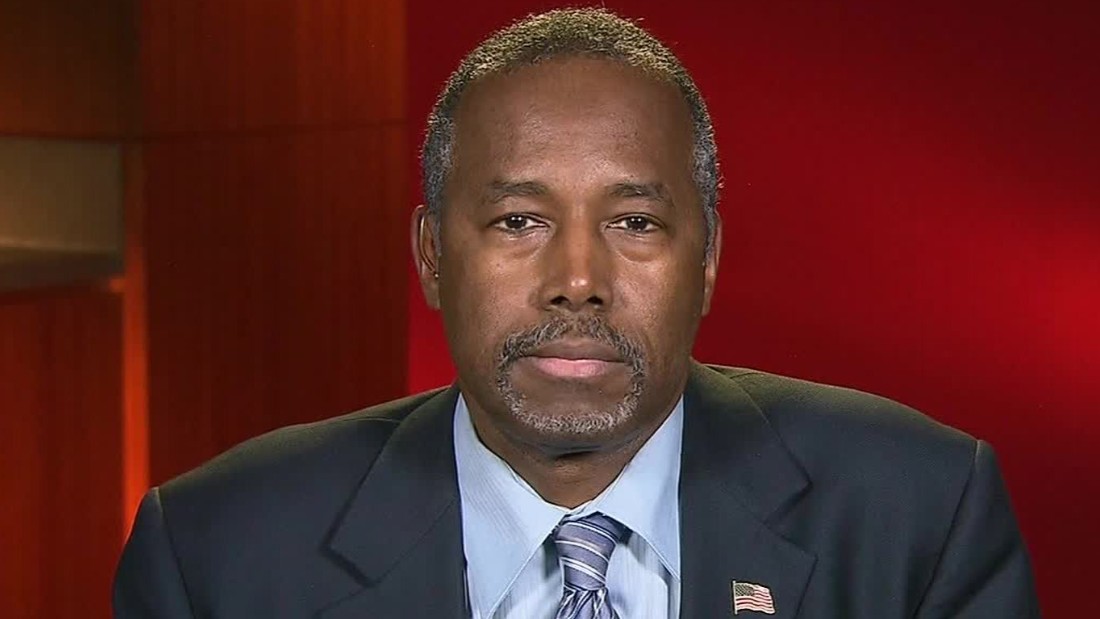 Republican presidential candidate Ben Carson speaks with CNN's Jake Ta...
