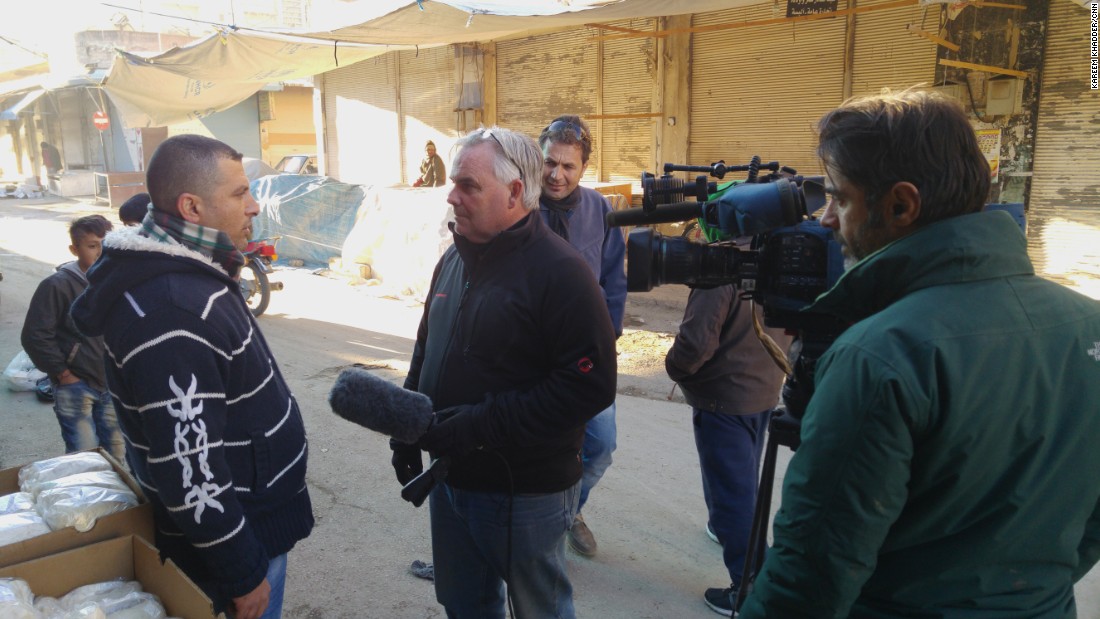 Ben Wedeman interviewing an Armenian store owner in Al-Qamishli, one of the last cities in Syria to have been spared widespread death, destruction, and the sting of sectarian strife. He employs a Muslim Arab refugee from Dair Al-Zour who fled ISIS, which controls most of that city.