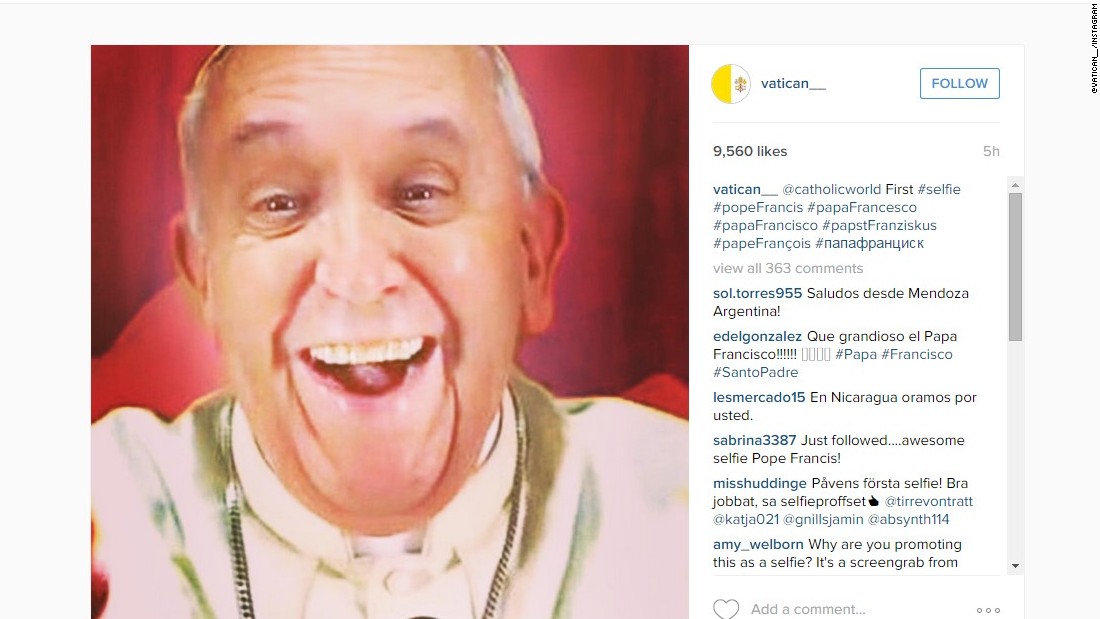 Pope Francis Selfie Is A Fake Cnn 1615