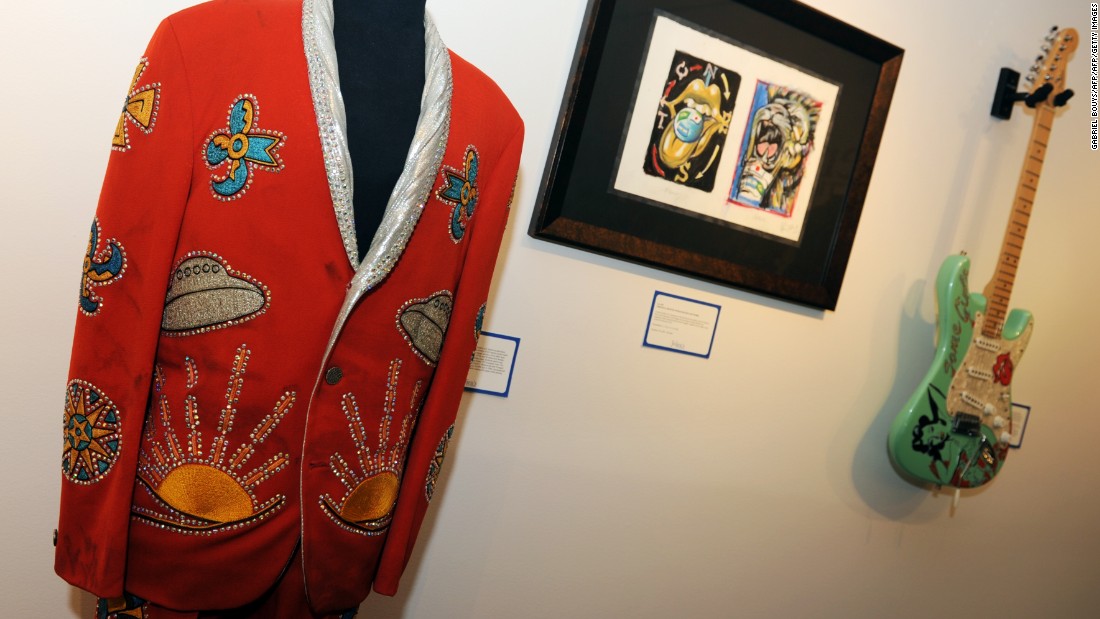 This vibrant number was worn by Keith Richards of the Rolling Stones. 