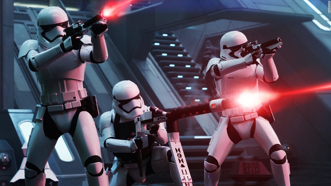 &lt;strong&gt;First Order Troopers&lt;/strong&gt;, with new weapons and armor design for the sequels. These days, the stormtroopers&#39; weapons are custom-made (and include flamethrowers!), but in the original trilogy, they were crafted from real firearms by Roger Christian and the prop team.&lt;br /&gt;&lt;br /&gt;&lt;a href=&quot;/2015/12/15/entertainment/star-wars-millennium-falcon-roger-christian-feat/index.html&quot; target=&quot;_blank&quot;&gt;&lt;em&gt;Read more: How we built the Millennium Falcon&lt;/em&gt;&lt;/a&gt;
