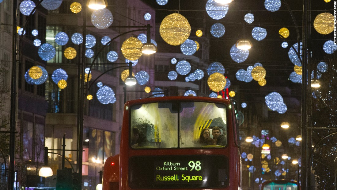 Even riding a bus through Oxford Street in central London can put you in the Christmas mood. 