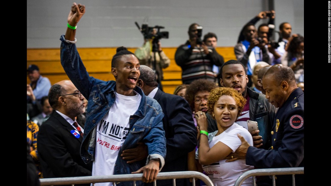 Black Lives Matter protesters continued to disrupt political events in an attempt to be heard, including this Hillary Clinton event in Atlanta. 