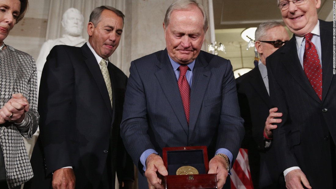 Nicklaus was just the third pro golfer to ever receive the award from U.S. Congress, and the seventh pro athlete. It was recognition for his contribution to the game and his community work. 