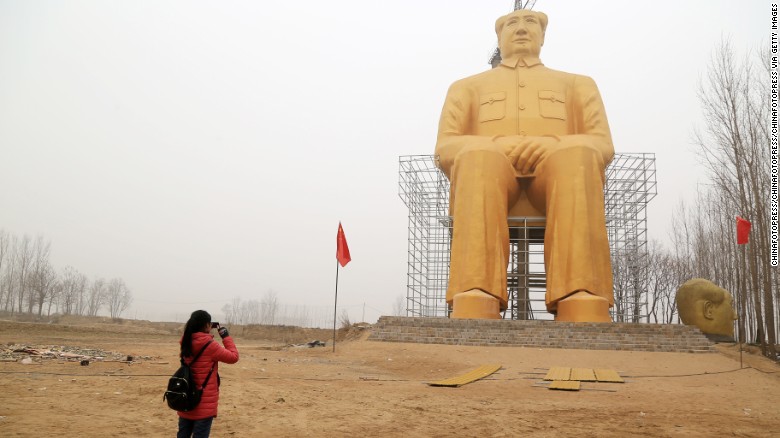 Giant Gold Mao Statue Torn Down Cnn Travel