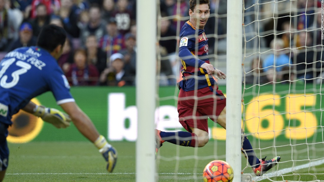 Messi grabbed his first after just eight minutes and then added a second shortly after.