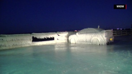 Car Parked By Lake Erie Is Completely Frozen Cnn Video