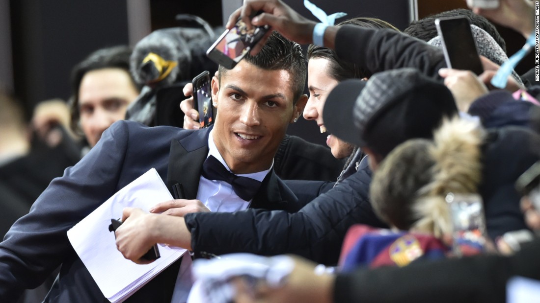 Messi&#39;s Real Madrid rival Cristiano Ronaldo may have missed out on a third successive victory at the awards, but the Portugal star was a crowd-pleaser on the red carpet ahead of the ceremony in Zurich, Switzerland.  