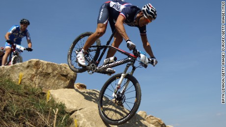 HADLEIGH, ENGLAND - JULY 31:  Julien Absalon of France in action on his way to winning the LOCOG Mountain Bike Test Event for London 2012 at Hadleigh Farm on July 31, 2011 in Hadleigh, England.  (Photo by Bryn Lennon/Getty Images)