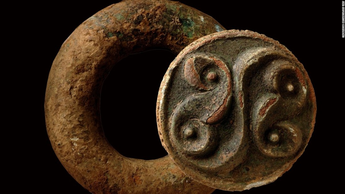 Late Iron Age baldric ring with La Tène style decoration, probably part of a shoulder belt for carrying a sword.