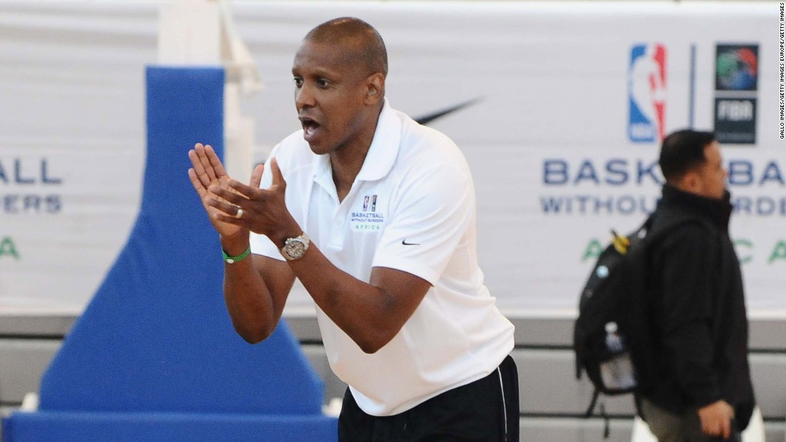 Raptors president and GM Masai Ujiri -- who was born in Nigeria -- relishes his role as the leader of a diverse team, and says the NBA will eventually feature many Africa-born players. He is pictured at the Basketball Without Borders Africa camp in Johannesburg, South Africa, June 2015. 
