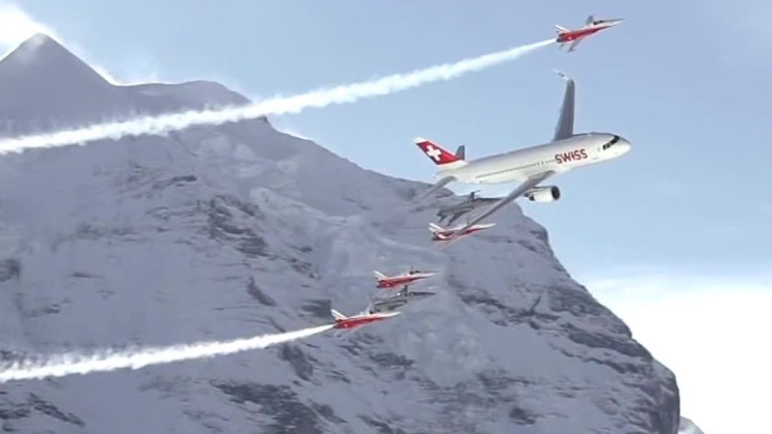 Spectacular air show in the Swiss Alps CNN Video