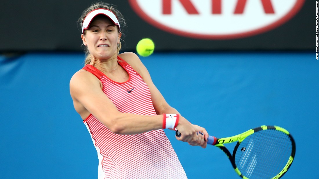 Canada&#39;s Eugenie Bouchard had a difficult 2015 season after reaching the quarterfinals in Melbourne, but made a positive start to this year&#39;s event by defeating Serbia&#39;s Aleksandra Krunic 6-3 6-3.