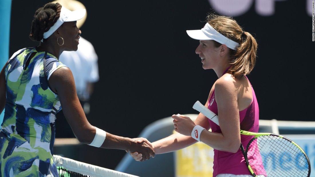 There was another surprise result in the women&#39;s draw on day two as Venus Williams was knocked out by Johanna Konta, with the world No. 47 winning 6-4 6-2.