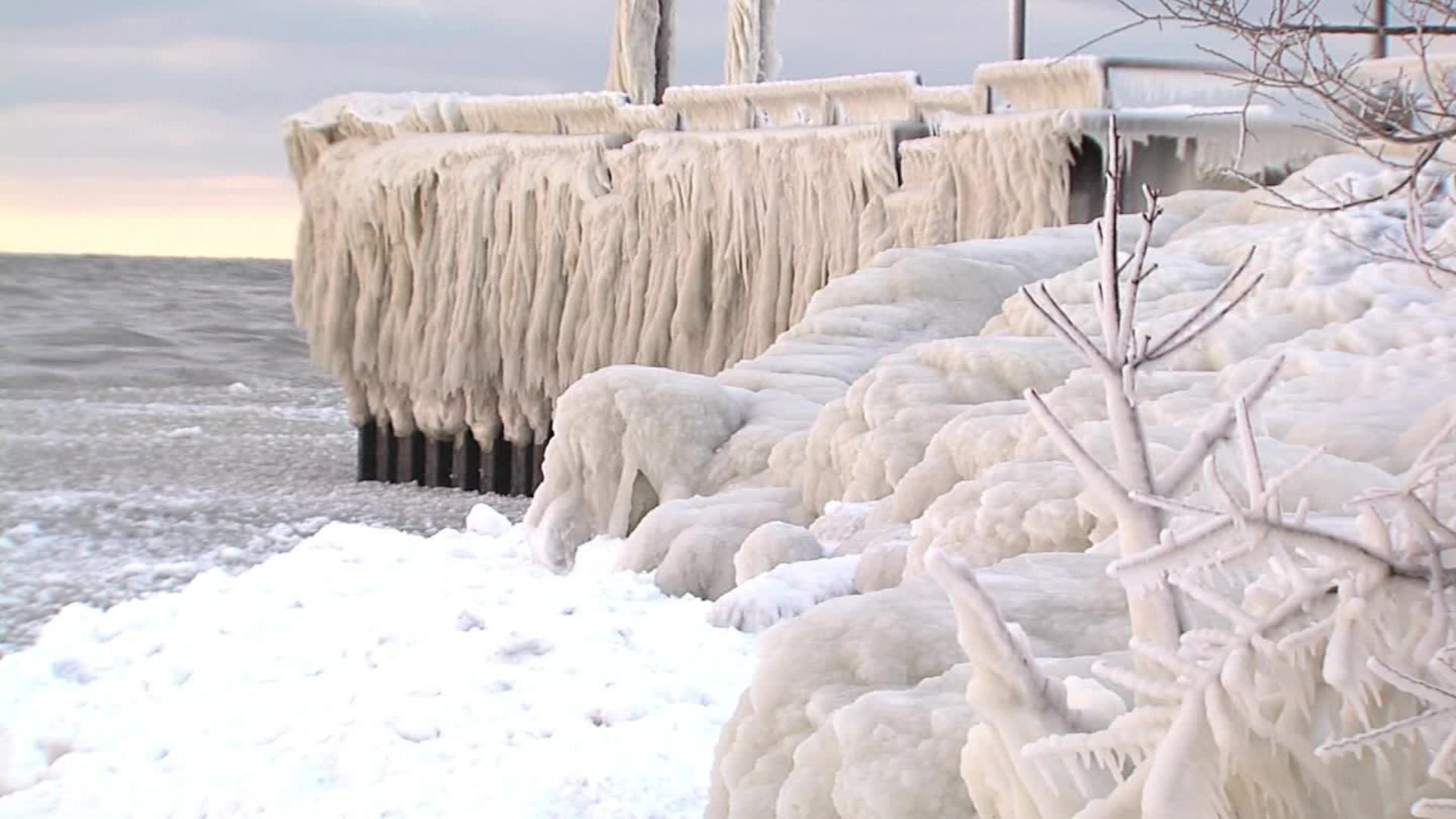 Ice Waves Creating Art On Frozen Lake Erie Cnn Video