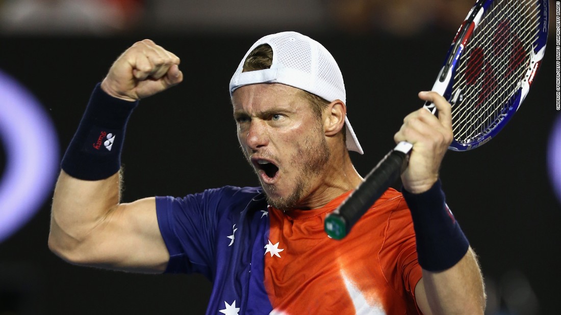 The trademark fist pump was seen more than once, but Hewitt was ultimately unable to overcome his opponent, losing in straight sets 6-2 6-4 6-4. 