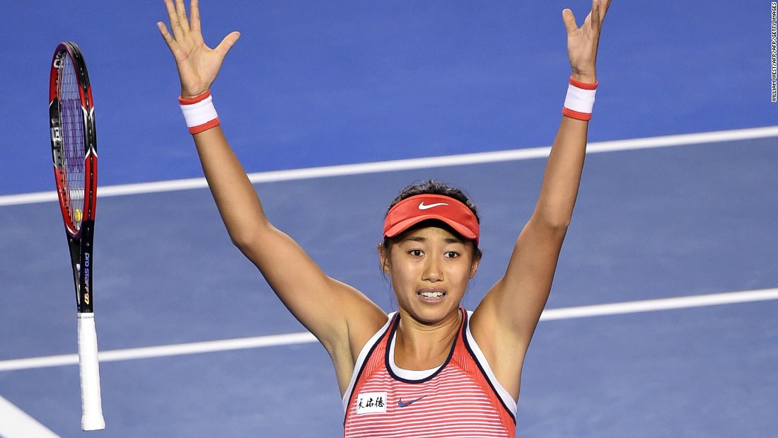 Zhang Shuai&#39;s jubilant celebration has become a common sight at the 2016 Australian Open. 