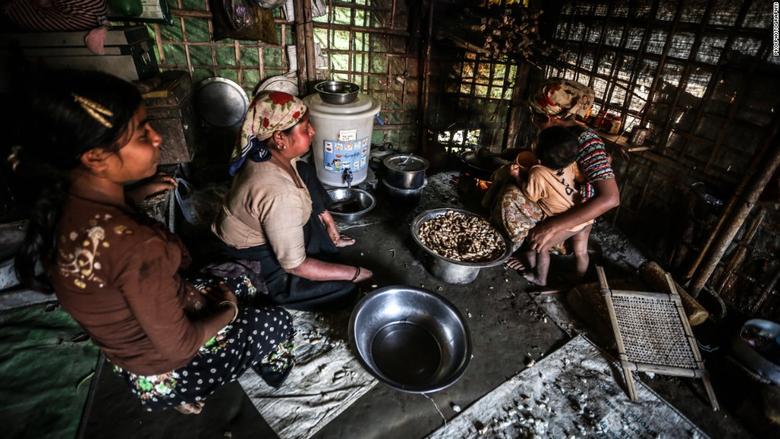 Families in the displacement camps live in cramped conditions in rickety shacks.