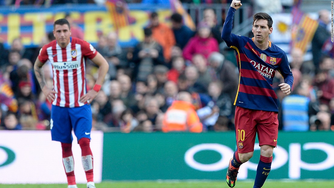 Lionel Messi drew Barcelona level in the Nou Camp after it trailed to an early Atletico goal.