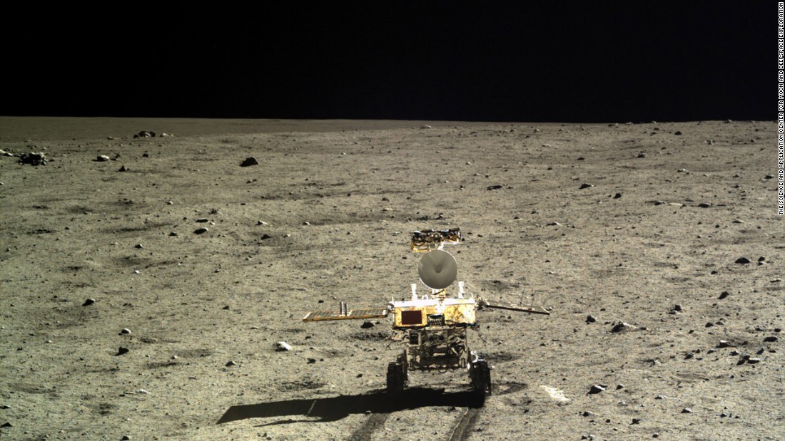 China has released hundreds of high-resolution photos taken by its Chang&#39;e-3 lunar lander and rover. The rover, known as the &quot;Jade Rabbit,&quot; is pictured here on the moon&#39;s surface.  