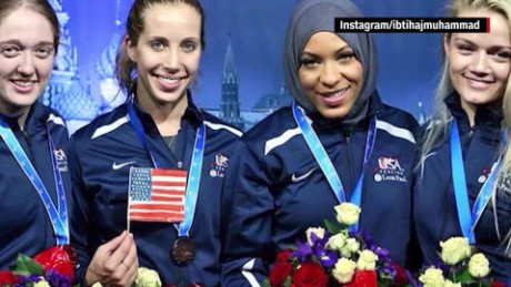 First U.S. Olympic Muslim athlete to wear a hijab