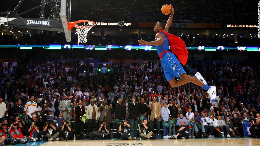 &lt;strong&gt;Dwight Howard (2008):&lt;/strong&gt; The 6-foot-11 center donned a Superman cape and jumped high above the rim before throwing the ball through the hoop. It was one of his two perfect 50s in the first round, and he easily won the fan vote to beat Green in the finals. Howard is the tallest person ever to win the event.