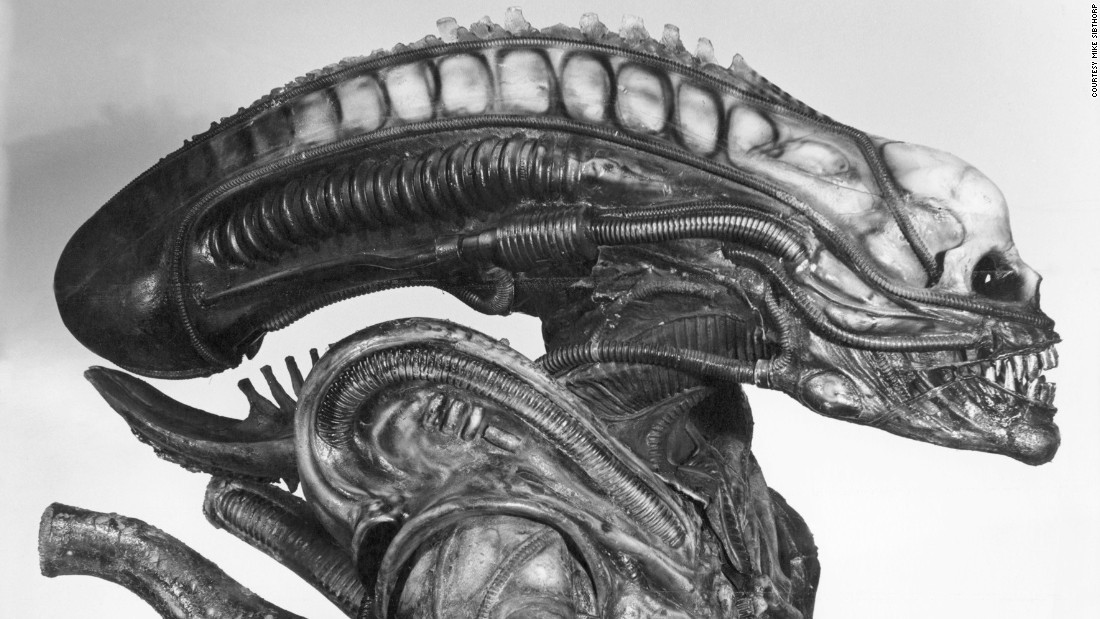 The alien&#39;s head, nearly a meter long, was at one point going to be filled with live maggots, says Allder. Whilst he was wearing it Badejo could barely see and had to take it off every 15 minutes to stop himself from overheating.
