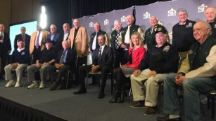 Norma Hunt kisses Lamar Hunt Trophy after Chiefs reach Super Bowl LIV