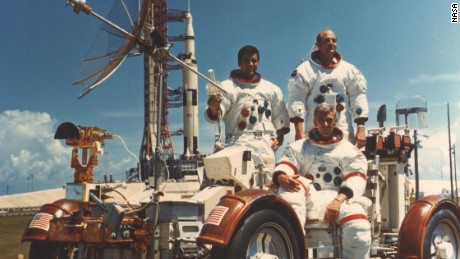 Apollo 17 was NASA&#39;s last manned mission to the moon. From left: Harrison Schmitt, Eugene &quot;Gene&quot; Cernan and Ronald Evans. 