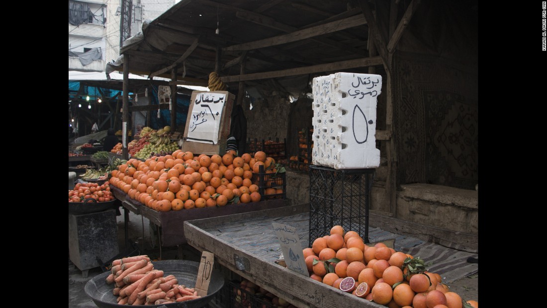 There is still fresh produce in the market stalls but it is more difficult to bring into the city, and much more expensive than even a few weeks ago.